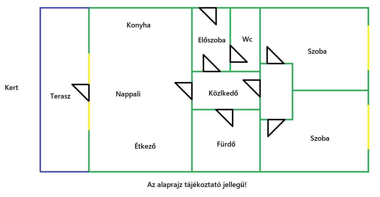 Kertkapcsolatos 3 szobás lakás